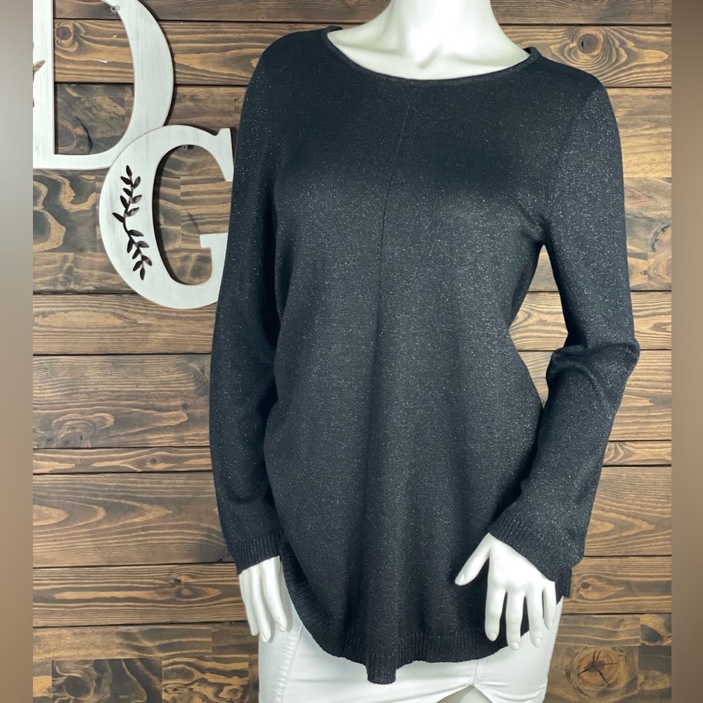 Alfani | Metallic Woven Knit Knitted Glitter Scoop Crewneck Sweater Sparkles